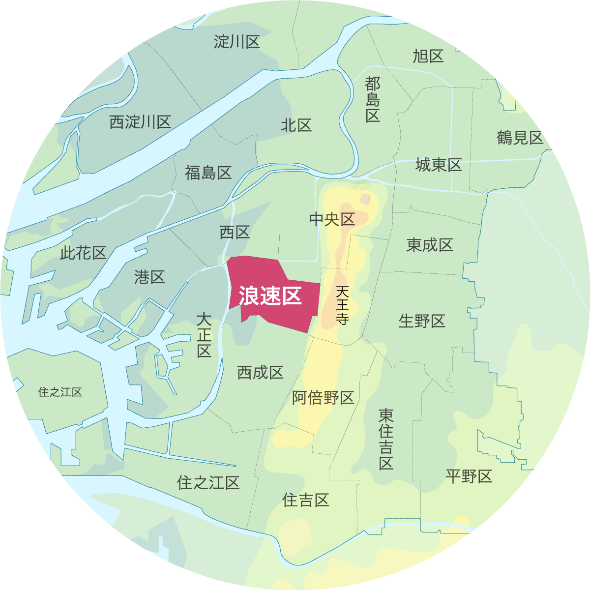 大阪市浪速区の地図